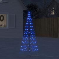 VidaXL Led-kerstboom aan vlaggenmast 200 led&apos;s 180 cm blauw