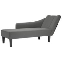 Chaise longue met rechterarmleuning stof donkergrijs