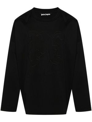 Palm Angels t-shirt en coton à logo brodé - Noir