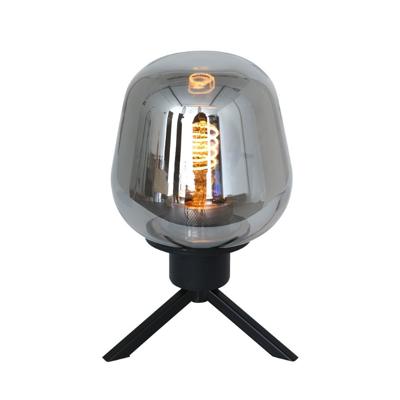 Steinhauer Glazen tafellampReflexion 14cm zwart met smoke glas - 2683ZW