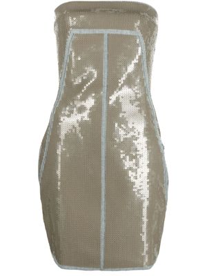 Rick Owens robe-bustier à ornements de sequins - Vert