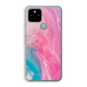 Roze explosie: Google Pixel 5 Transparant Hoesje