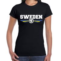 Zweden / Sweden landen / voetbal t-shirt zwart dames