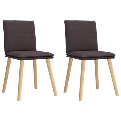Eetkamerstoelen 2 st stof donkerbruin