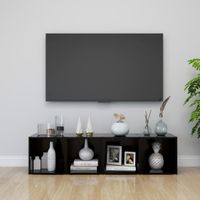 Tv-meubelen 4 st 37x35x37 cm spaanplaat zwart - thumbnail