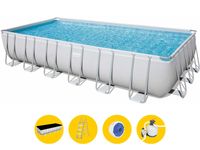 Bestway Power Steel Rectangular zwembad - 732 x 366 x 132 cm - met zandfilterpomp en accessoires - thumbnail