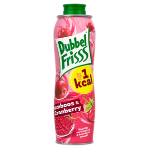 DubbelFrisss 1kcal FramboosCranberry Siroop 0, 75L bij Jumbo