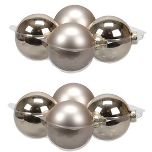 8x stuks glazen kerstballen licht champagne (autumn blonde) 10 cm mat/glans - Kerstbal