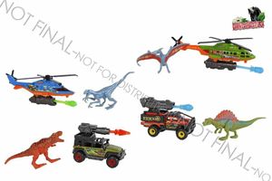 DinoWorld voertuig met schietfunctie en dinosaurus 6ass