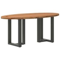 Eettafel 200x100x74 cm ovaal massief eikenhout lichtbruin
