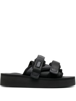 Suicoke claquettes à patch logo - Noir