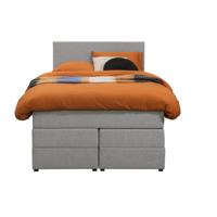 Leen Bakker - Boxspring Met Opbergruimte Liv Egaal - Licht - 120x200 Cm - Stof - Grijs