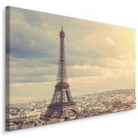 Schilderij - Eiffeltoren in Parijs  , Wanddecoratie , Premium print