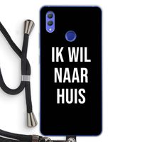 Ik wil naar huis - Zwart: Honor Note 10 Transparant Hoesje met koord