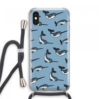 Narwhal: iPhone XS Max Transparant Hoesje met koord