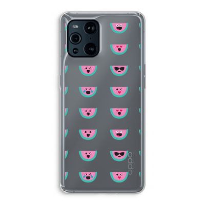 Smiley watermeloenprint: Oppo Find X3 Pro Transparant Hoesje