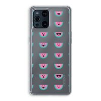 Smiley watermeloenprint: Oppo Find X3 Pro Transparant Hoesje