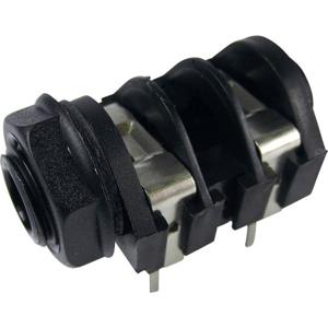 Cliff CL1174A Jackplug 6.35 mm Bus, inbouw horizontaal Aantal polen: 2 Mono Zwart 1 stuk(s)