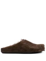 Marni chaussons Fussbett Sabot en raphia - Marron