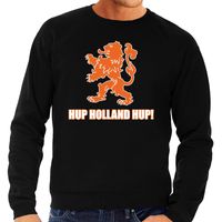 Nederland supporter sweater Hup Holland Hup zwart voor heren - thumbnail