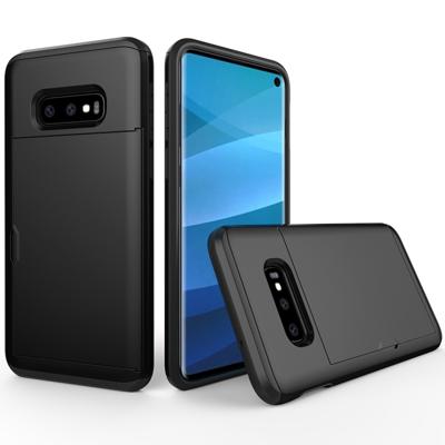 Schokbestendig robuuste Armor beschermende case voor Galaxy S10e met kaartsleuf (zwart)