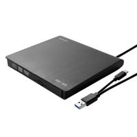 SAVIO AK-59 Externe dunne CD/DVD-recorder R/RW - USB-C/USB-A, zwart