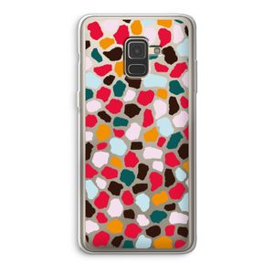 Colored Giraffe: Samsung Galaxy A8 (2018) Transparant Hoesje
