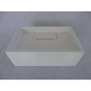 Crosstone by Arcqua Sophie Fontein met inbouw sifon solid surface 35x22x13cm wit mat CTWL3022