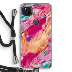 Pastel Echoes: Pixel 4a Transparant Hoesje met koord