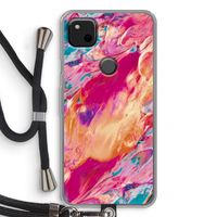 Pastel Echoes: Pixel 4a Transparant Hoesje met koord