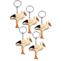 Houten ooievaar sleutelhangers 6 cm van hout - 10x stuks - Geboorte feest attenties - vogels - diere