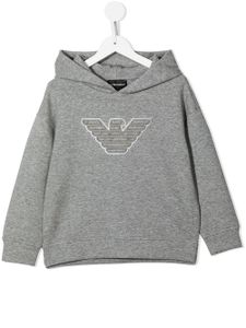 Emporio Armani Kids hoodie à patch logo - Gris