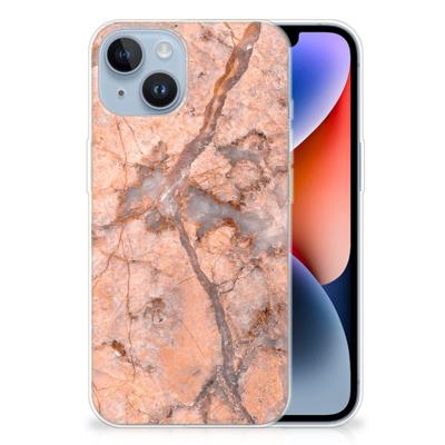 Apple iPhone 14 | TPU | Siliconen hoesje | Marmer Oranje
