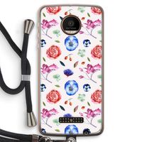 Bloemetjes: Motorola Moto Z Force Transparant Hoesje met koord