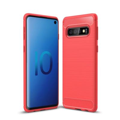 Geborsteld textuur koolstofvezel TPU Case voor Galaxy S10