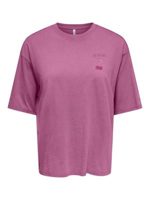 Only Onlshania S/s Print Top Box Jrs 15372195 T-shirt Korte Mouw 5044939 Wild Orchid Sangria Tennis