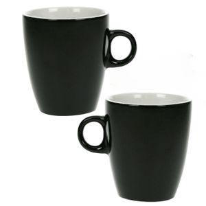 Set van 18x stuks koffie kopjes/bekers zwart 190 ml