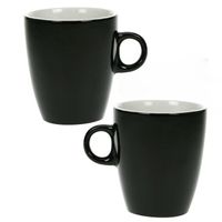 Set van 18x stuks koffie kopjes/bekers zwart 190 ml - thumbnail