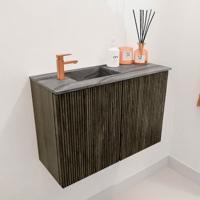Toiletmeubel Mondiaz Joya Dlux | 60 cm | Meubelkleur Shadow | Faye wastafel Sombra Wasbak Links | 1 kraangat