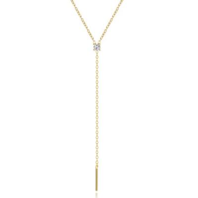 Elenza Goudkleurige 925 Sterling Zilveren Ketting met Zirkonia Hangertje