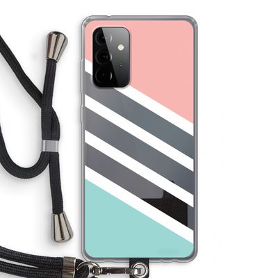 Strepen pastel: Samsung Galaxy A72 5G Transparant Hoesje met koord
