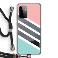 Strepen pastel: Samsung Galaxy A72 5G Transparant Hoesje met koord