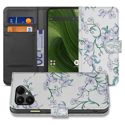 Bookcase Hoesje voor Fairphone 6 in Blossom White met Pasjeshouder, TPU Binnenhouder