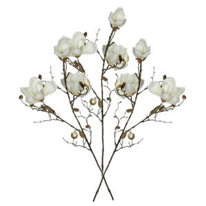 Kunstbloem Magnolia tak - 3x - 90 cm - wit - Kunst zijdebloemen