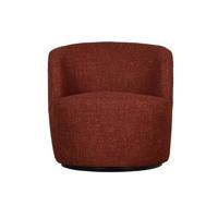 WOOOD Serra Draaifauteuil - Melange Stof - Chili - 68x70x77