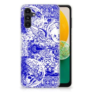 Silicone Back Case Samsung Galaxy A13 | A04s Angel Skull Blauw