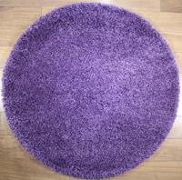 Hoogpolig Vloerkleed Shaggy Plus 5cm hoogte - paars/lila-Ø 200 cm