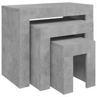 vidaXL 3-delige Tafeltjesset bewerkt hout betongrijs - thumbnail