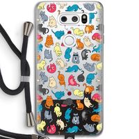 Kleurrijke katten: LG V30 Transparant Hoesje met koord