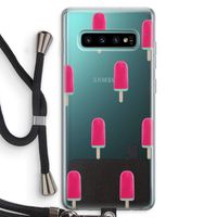 Waterijsje: Samsung Galaxy S10 Plus Transparant Hoesje met koord